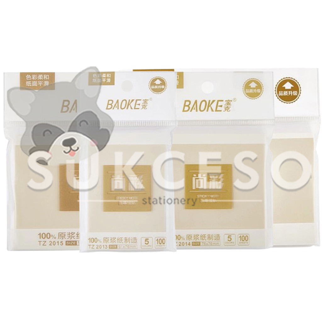 

BaoKe Sticky Notes 5 Color - Memo Tempel100 Lembar Warna Pastel