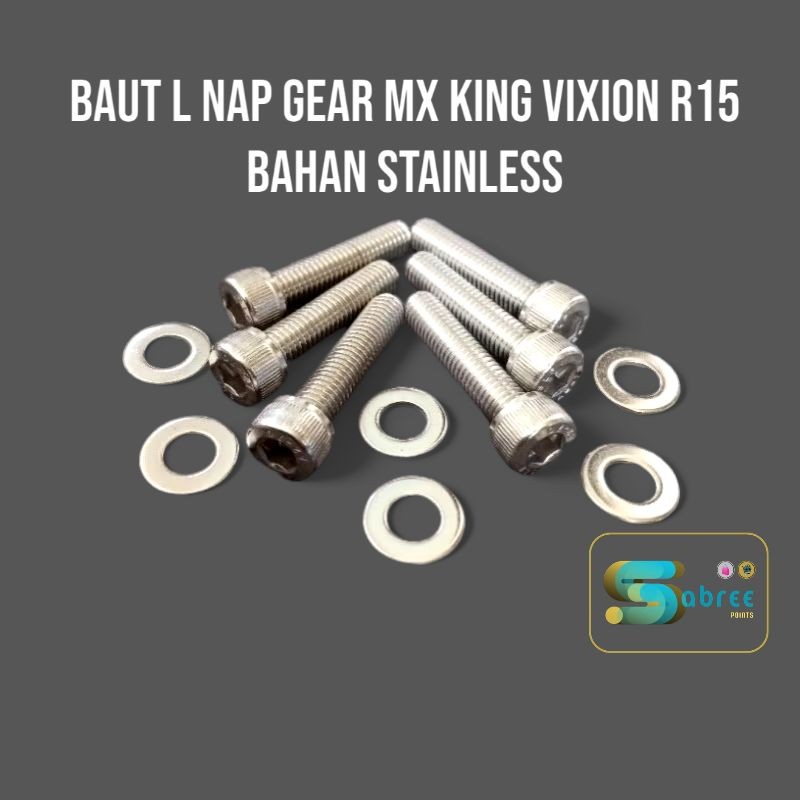 BAUT NAPGEAR NAP GEAR BELAKANG MX KING|VIXION|R15 L STAINLESS