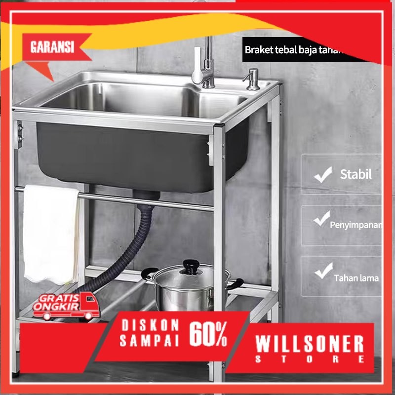 Stainless Steel 7540 meja cuci piring Bak  Kitchen sink Modern Kitchen Sink rak kompor dan wastafel 