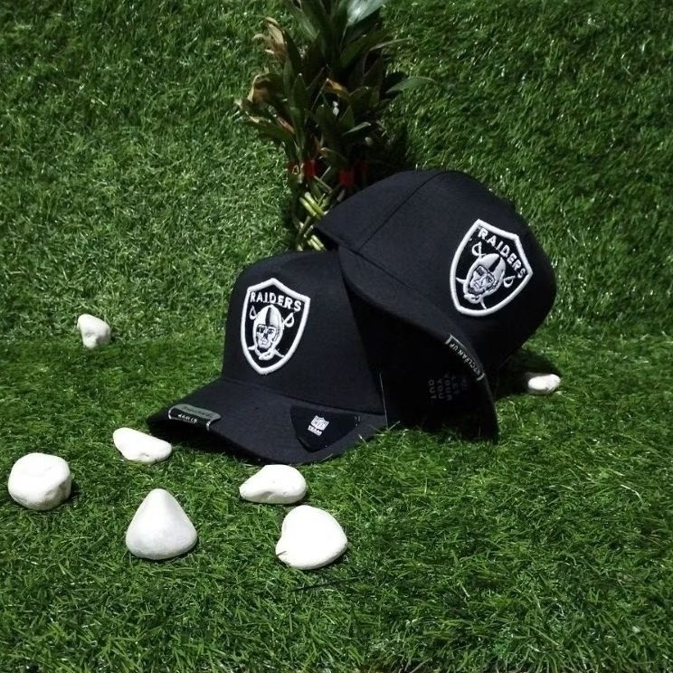 Raiders Ori Hitam Putih / NFL Topi Premium