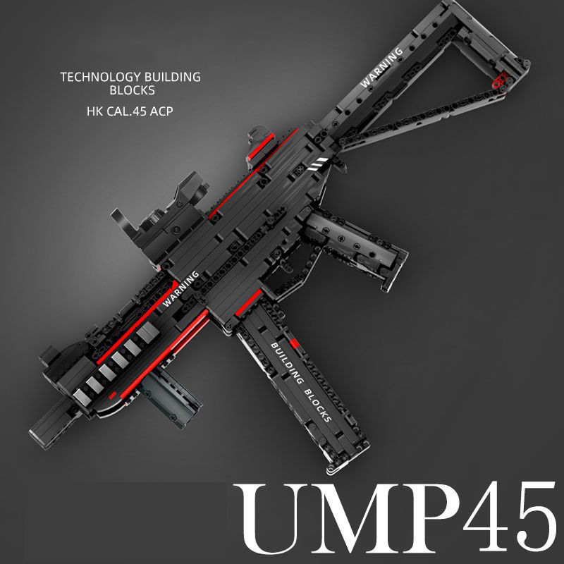 Military Pistol UMP45 toy Construction Gun Weapon  Assembly Building Blocks Ww2 Military Accessorie 