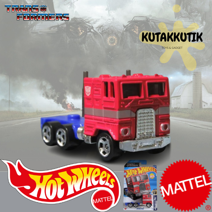 Hotwheels Mobil Trailer Truk Optimus Prime Transformers Lot F 2025 HW Screen Time