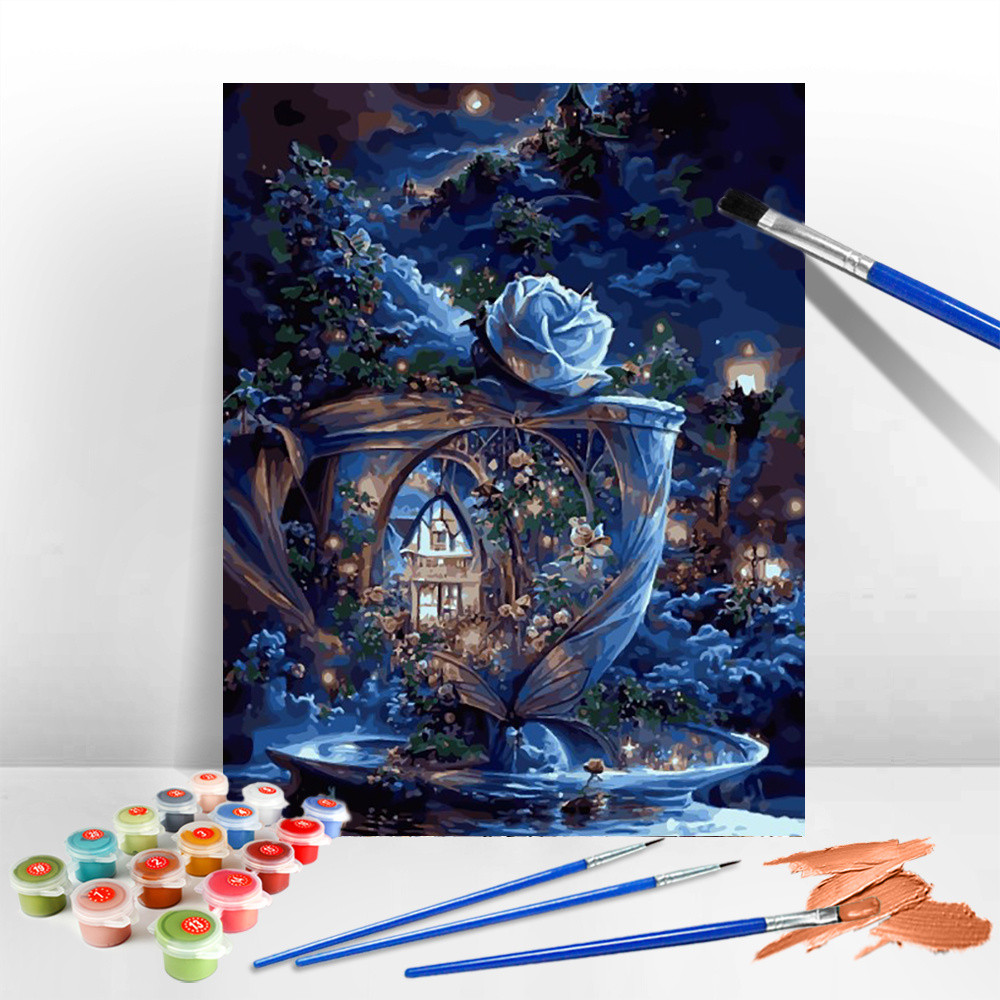 

Momoart DIY Coloring Drawing By Numbers Set Flower Landscape Paint By Numbers House Art Oil Painting Acrylic Wall Decor
