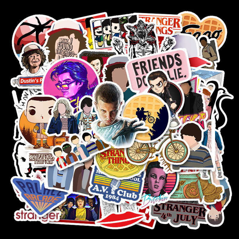 

50Pcs Strange Things Stickers Refrigerator Sticker For Skateboard Laptop Luggage Bicycle Notebook Kids Toy Decal Stickers