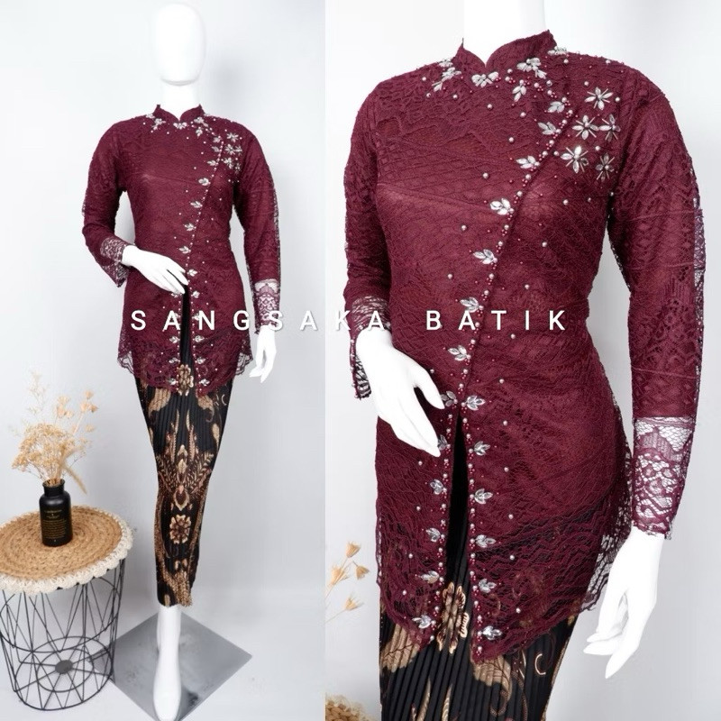 BAHAN PREMIUM / Kebaya Modern/Kebaya Janggan Payet/Tunik Brokat Payet/Kebaya Wisuda/Kebaya Remaja/Ke