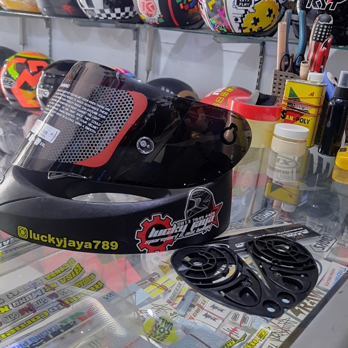 VISOR FLAT KYT PNP KYT C4 + RACET ORIGINAL - Hitam, All Size