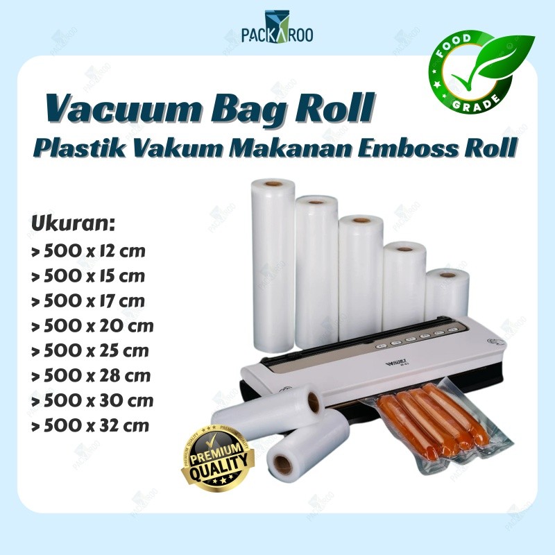 Plastik Vakum Makanan Emboss Roll / Vacuum Bag Roll / Vakum Bag Bening,Makanan Frozen Food TERMURAH