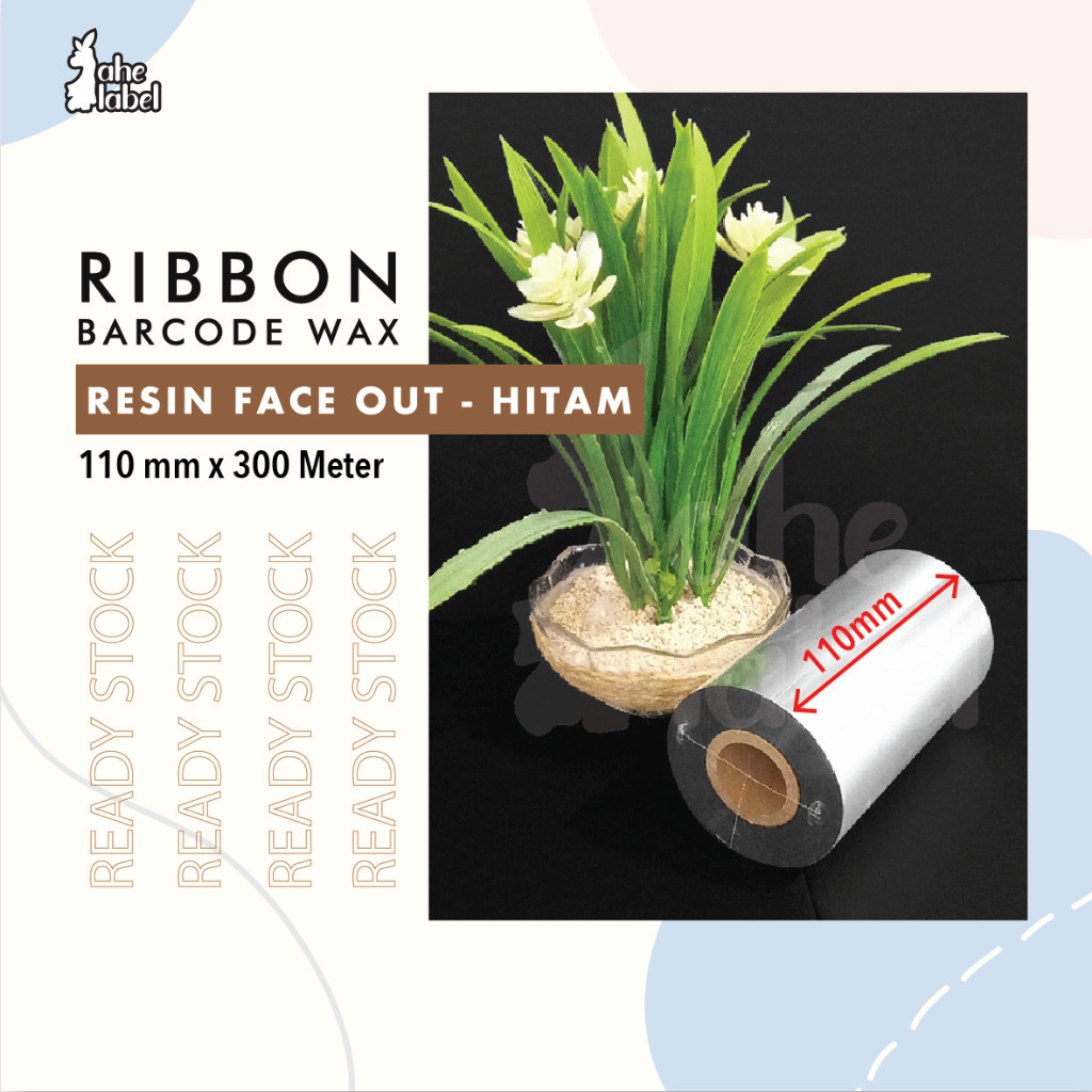 RIBBON BARCODE 110X300 MTR RIBBON 110X300M WAX RESIN FACE OUT