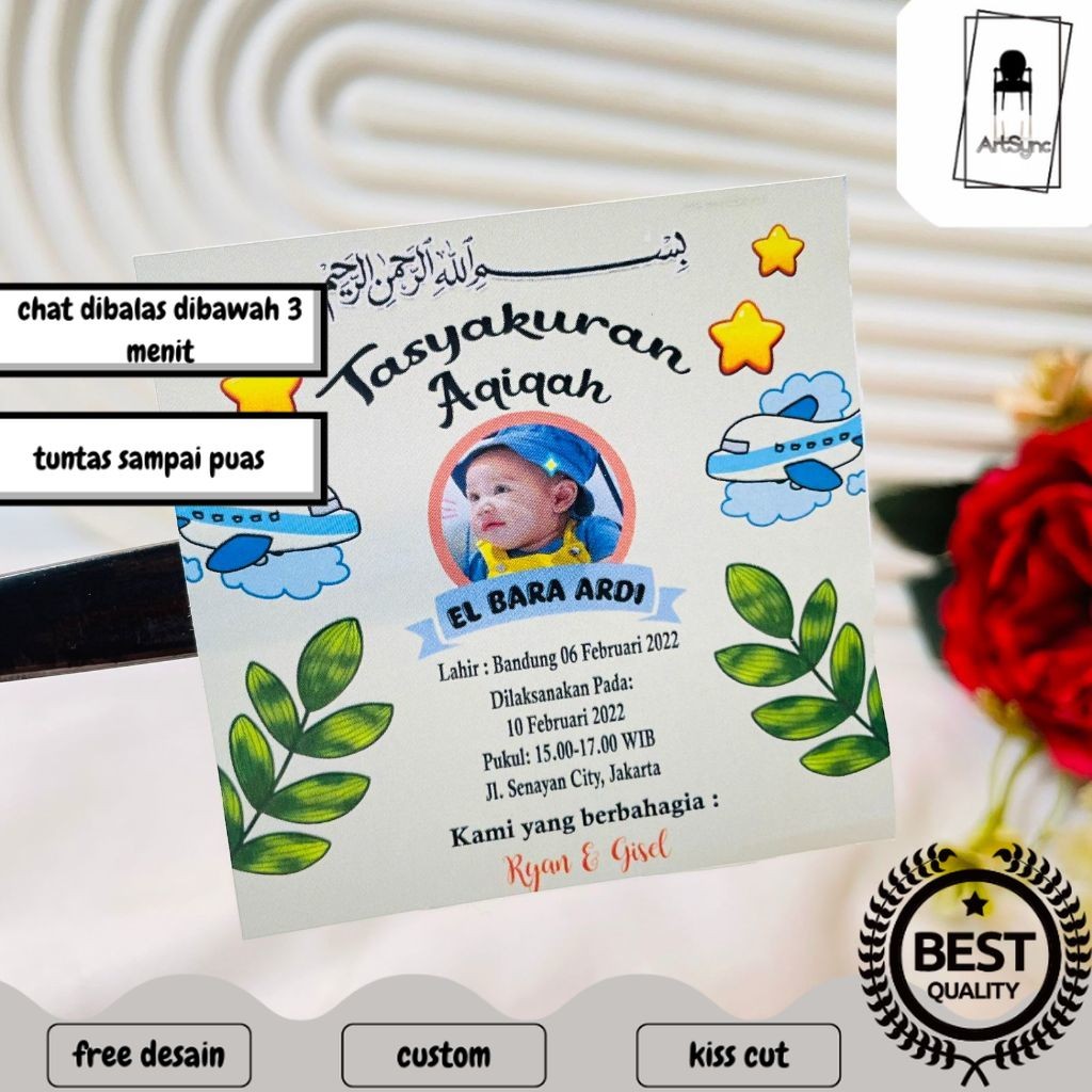 

Syncart 2-4 Cetak Stiker Tasyakuran Aqiqah Bayi Sticker Syukuran Qiqah Ikkah Iqqah Anak Bentuk Kotak