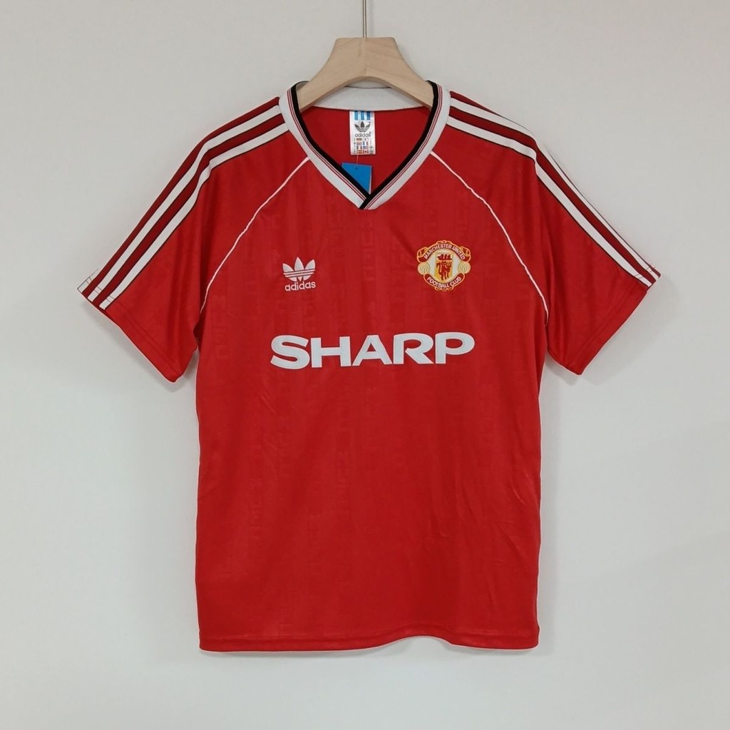 Jersey Vintage 88-90 Manchester United Rumah T shirt pria