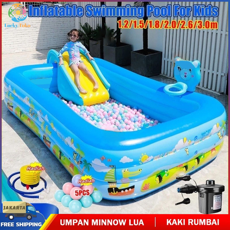 【# Beli 1 Dapat 7 #】120cm/150cm/180cm/210cm/260cm/300cm kolam renang anak pompa/kolam renang anak ko