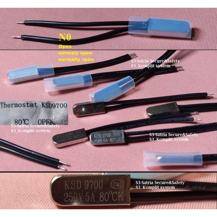 KSD 9700 80c NO Thermostat Thermal 80°C 80 c 80derajat 250v 5A KSD9700