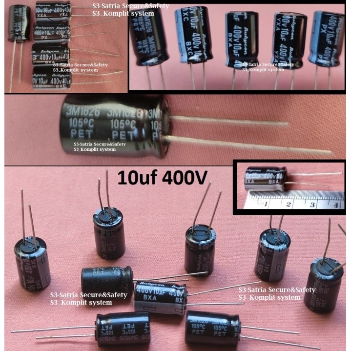 kecil pendek Elco 10uF 400V Elco 10 uf 400 V 400v10uf 400volt 400vol