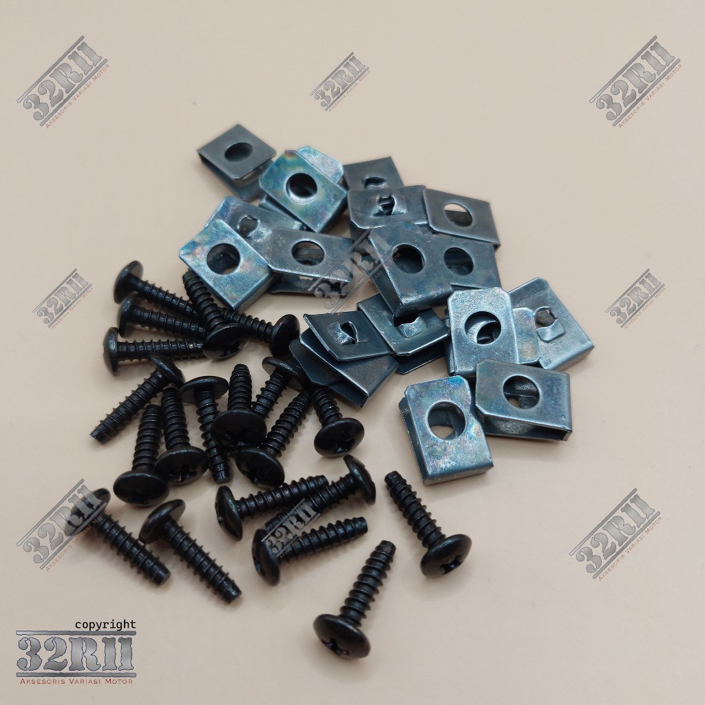 20 set Baut body klip motor  beat karbu beat fi vario 125 vario 150 scoopy universal metik