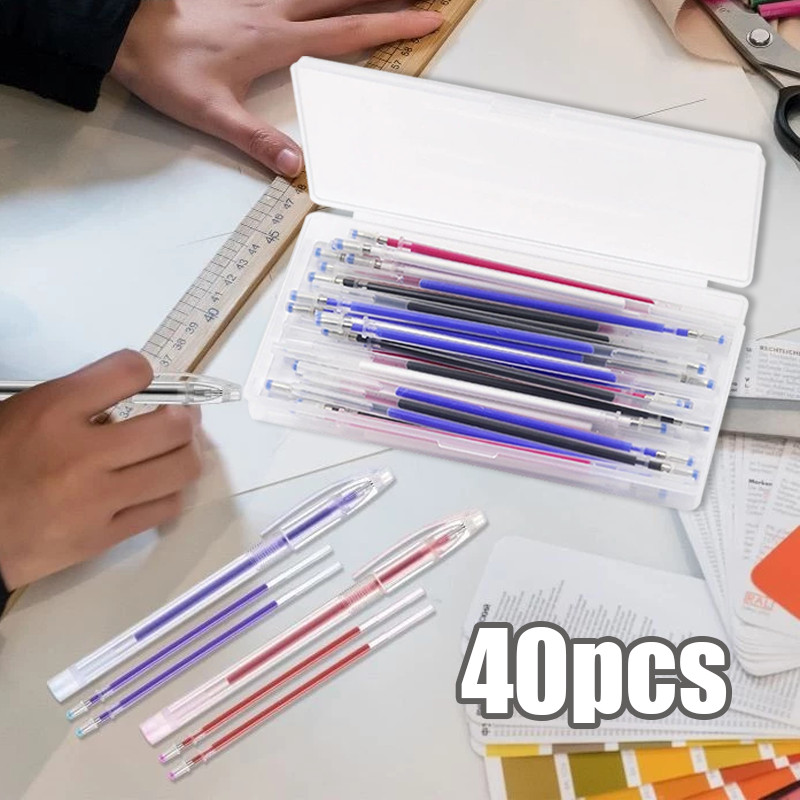 

40pcs Heat Erasable Pen Spidol Reffil Pen Penanda Kain Jahit Kain Pen Penanda Kain Pen Pola