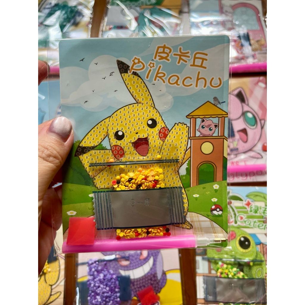Pokemon Diamond Painting Tempel Manik Manik Stiker Pikachu
