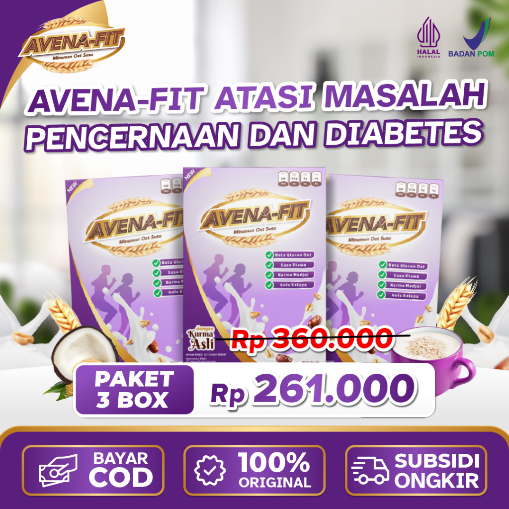 

Avena-Fit Paket 3 Box - Minuman Sereal Oat Susu Granola Atasi Masalah Pencernaan Diabetes dan Kolesterol