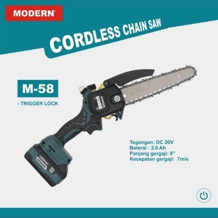 MODERN M-58 BRUSHLES MINI CORDLESS CHAINSAW 20 VOLT