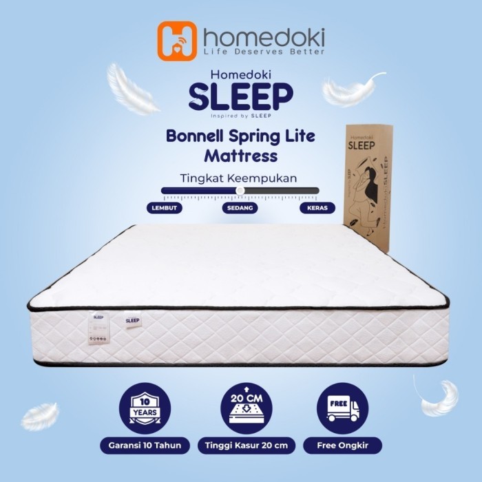 Homedoki Bonnell Spring / Kasur Spring Bed / Kasur Box / Tebal 20cm / Spring Bed 180x200 - Upgrade*1