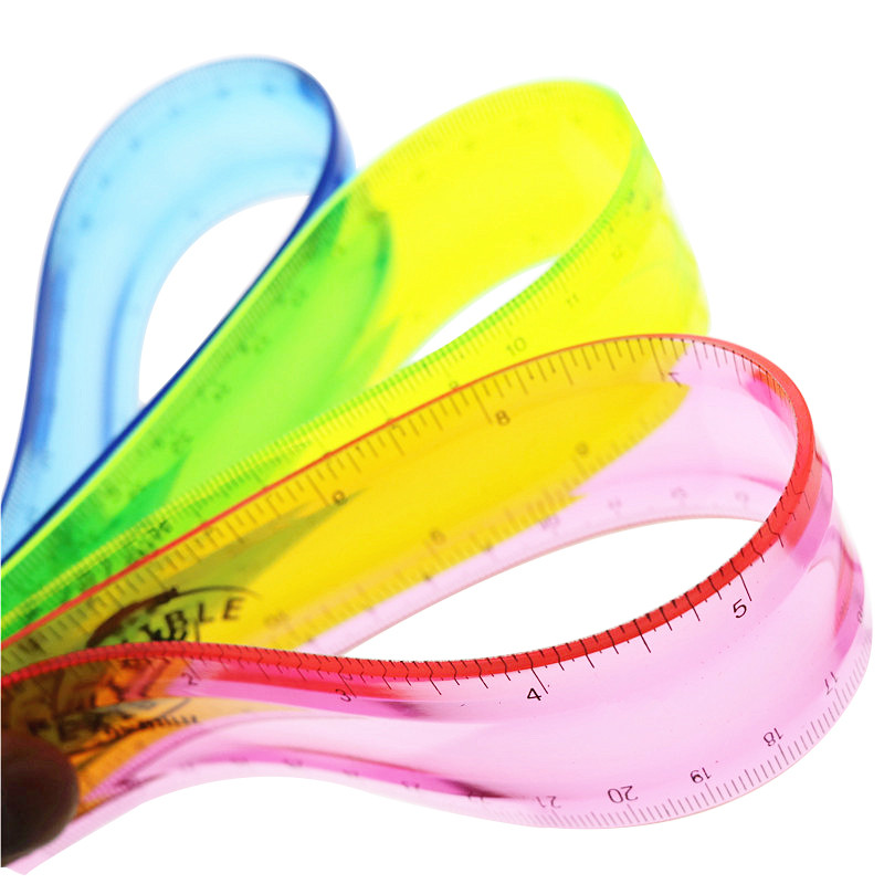 

Soft Ruler multicolour student flexible ruler tape measure 15cm 20cm 30cm(6\8\12inch) Straight Ruler Office School supplies