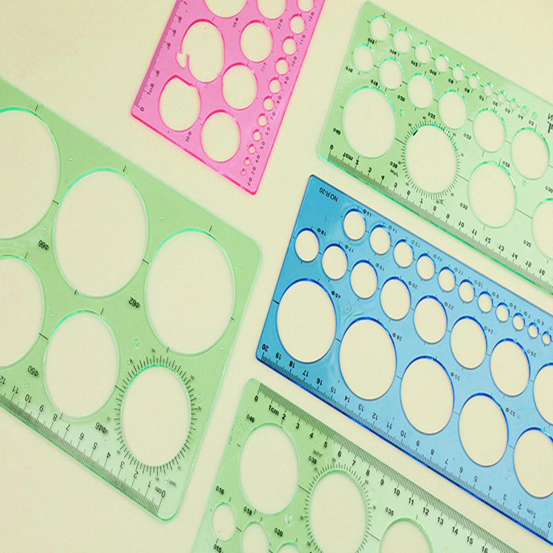 

Rectangular circular hole ruler template plastic ruler Quilting tool Geometric template Drawing set for learning design office