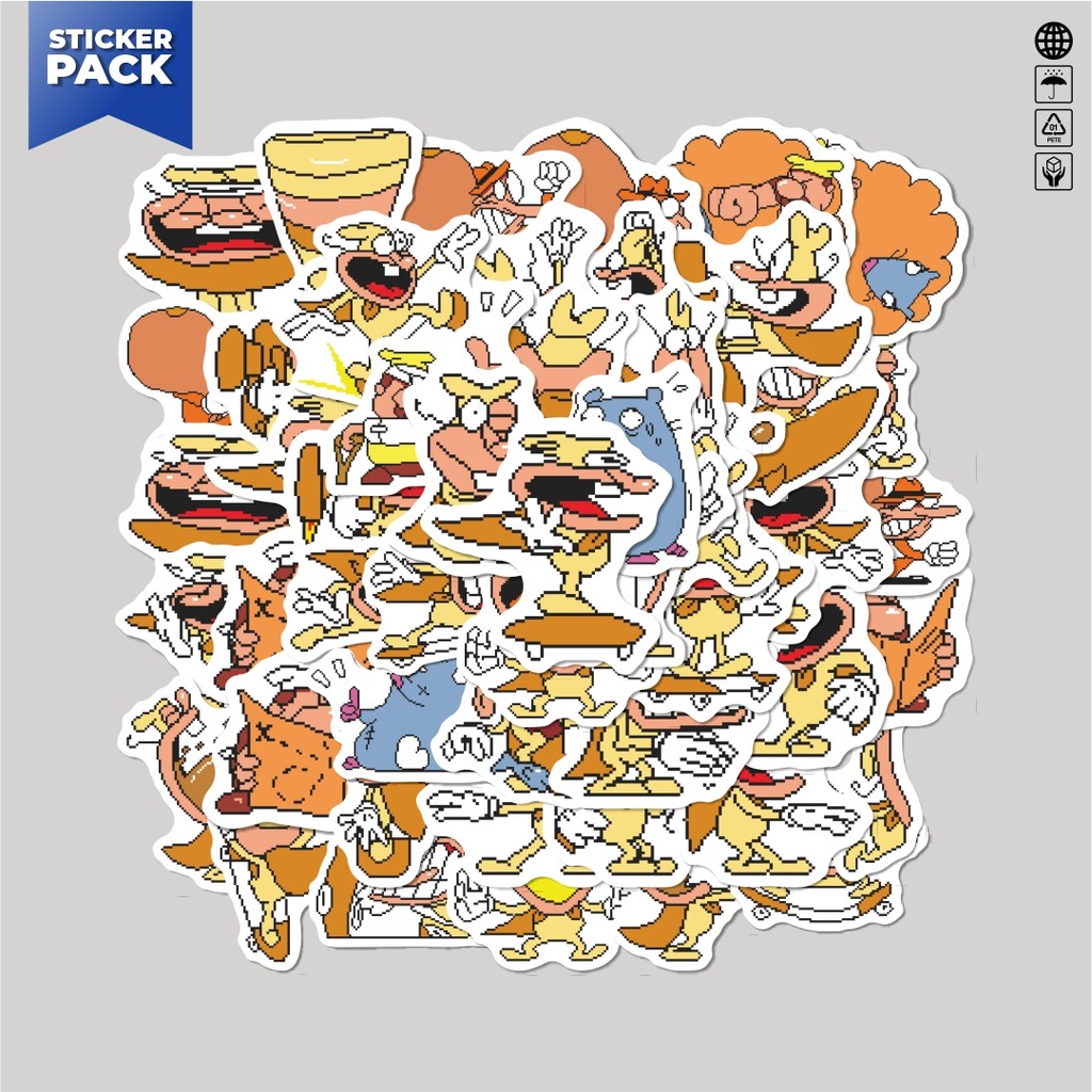 

[100PCS]Stiker Pack Stiker Pizza Tower V5 Aesthetic Vinyl Anti Air Dekorasi Sticker Laptop Buku Journal Koper Helm Casing HP Gitar Helm Skateboard