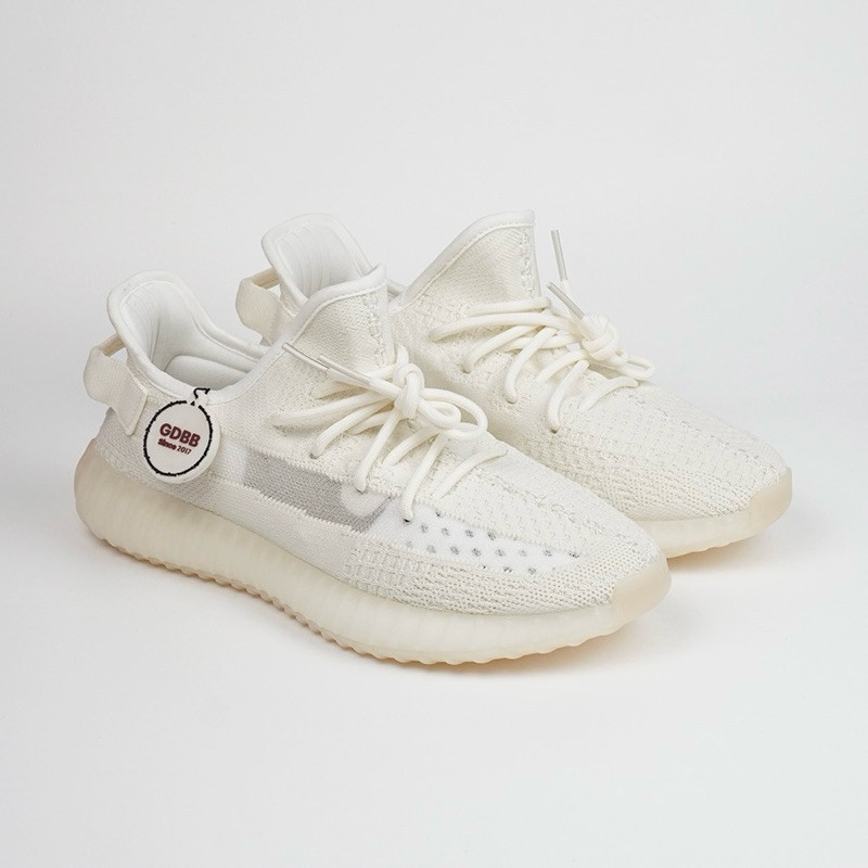 Sneakers Adidas Yeezy 350 Boost V2 Bone White Sepatu Casual Gym Olahraga Jogging Joging Pria Wanita