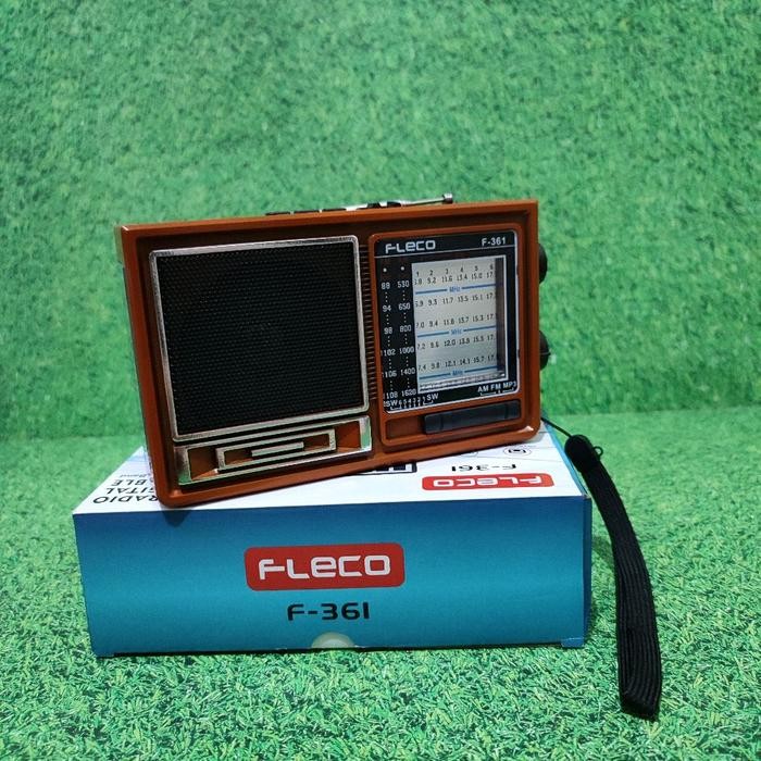 TERLARIS FLECO Radio Digital Portable F-361 AM/FM/SW 6 Band dengan Pemutar MP3 USB SD Card & Senter 