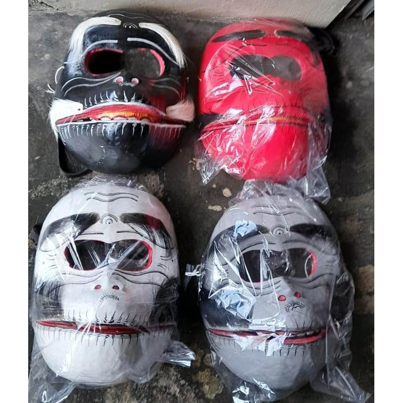 Kerajinan topeng kayu Monyet Kera Bali - Putih 2608