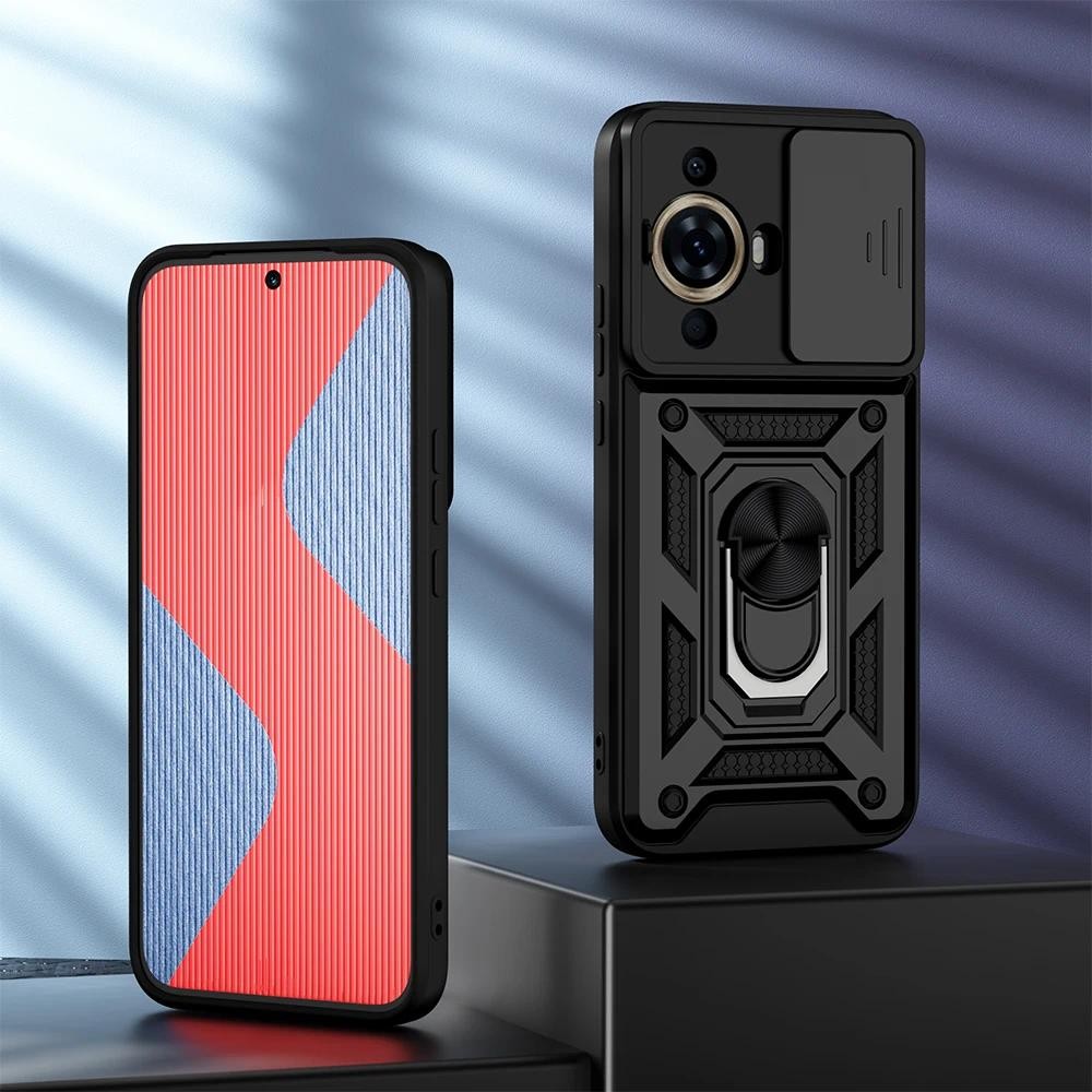 Untuk Huawei Nova 11 Pro 11i 10 SE case Slide Camera Lens Protection 360  Meatl Ring Stand armor Cas
