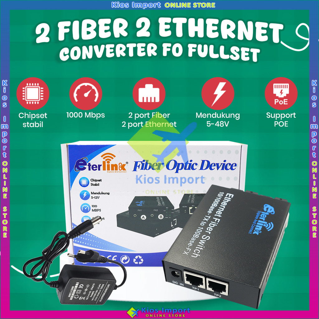 [[ NEW PRODUCT ]]2F2E-ConverterSaja / FULLSET - MEDIA CONVERTER 2 FIBER 2 ETHERNET CM2F2E