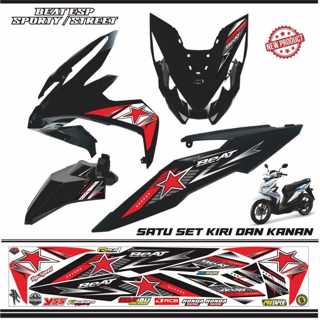 POLET STIKER STRIPING VARIASI STIKER BEAT ESP / STRIPING BEAT 2018