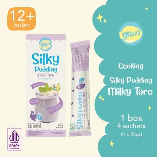 

Snack Cemilan MPASI Anak Bayi - Grouu Silky Pudding 100gr Rasa Milky Taro