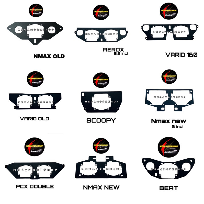 BRECKET BRACKET DUDUKAN LAMPU PROJIE BILED HID 2,5 inchi VARIO 150 VARIO 125/150 NEW VARIO 160 NEW T