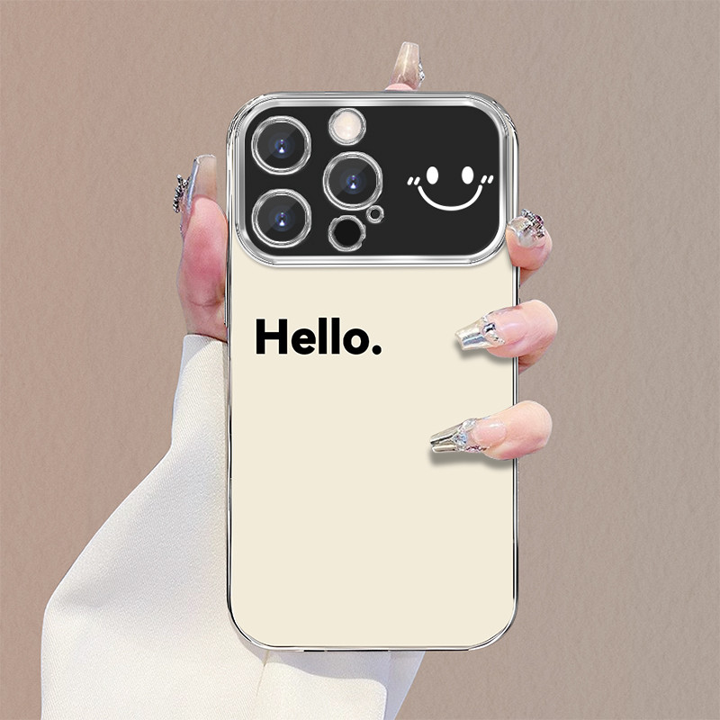 Casing Hello Simple smile case Cocok untuk iphone ip11 ip11Pro ip11ProMax ip12 ip15 ip14 ip13 Plus P