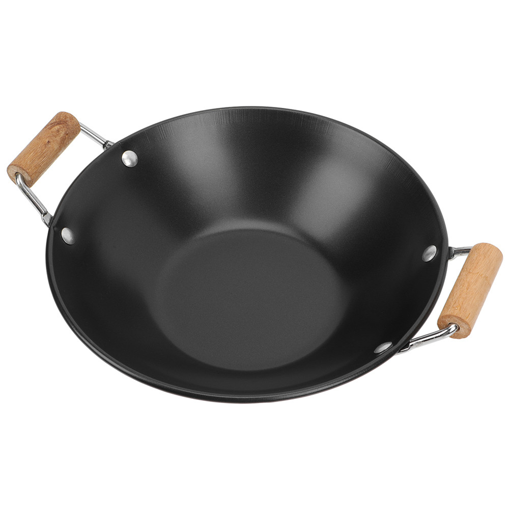 Frying Pans Nonstick with Lid Stainless Steel Griddle Kitchen Cookware Dry Pot Metal Wok