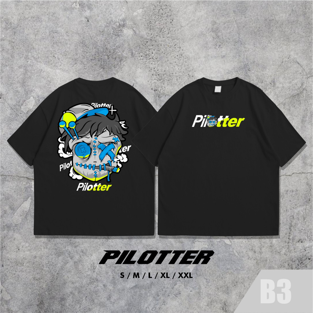 Kaos Racing Distro Pria - Kaos PILOTER - Kaos Racing Black Unisex - Kaos Racing Original Logo Sponso