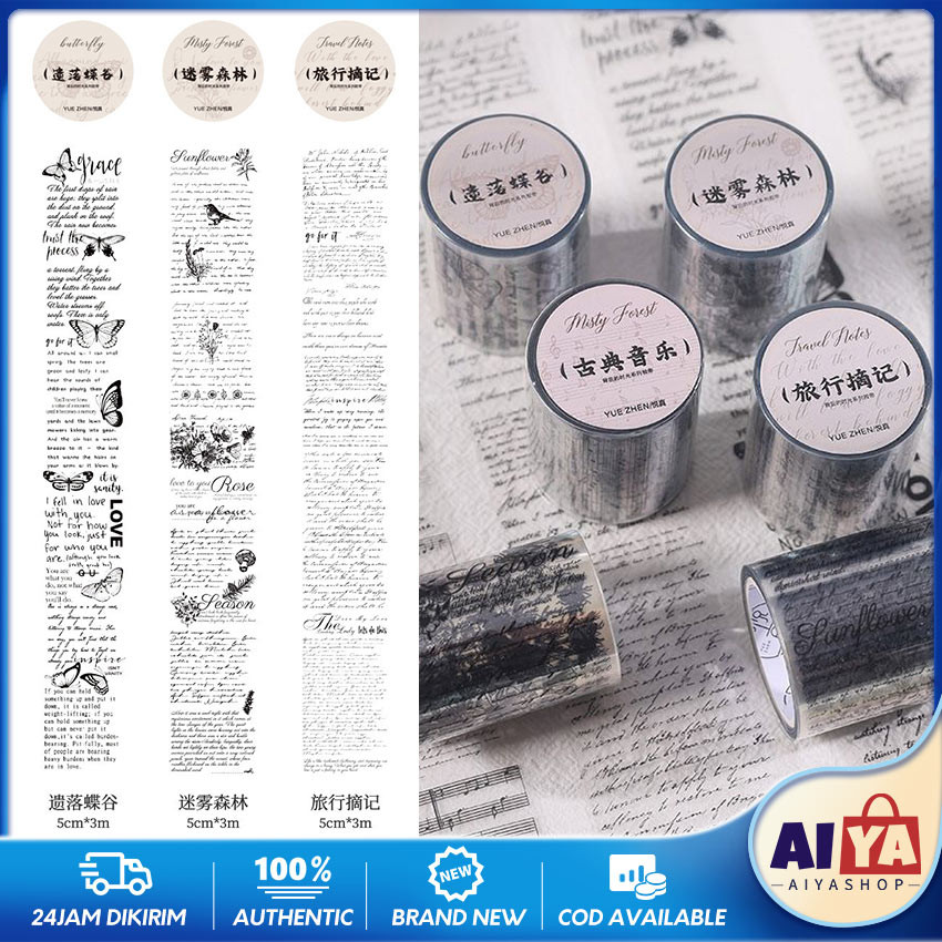 

3Meter Deco Sticker Life Excerpt Series Sticker Quotes Time Manuscript / Dekorasi Quotes Lirik Scrapbook Bujo Stiker Kata Estetik Romantis Anti Tahan Air