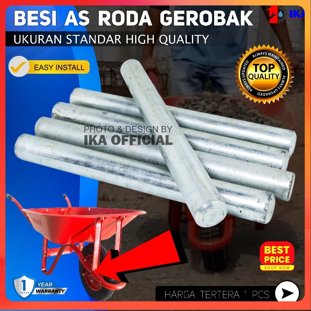 AS RODA GEROBAK PASIR / BESI AS GEROBAK SORONG