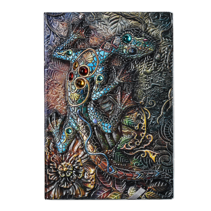 

3D Embossed Lizard Notebook A5 PU Leather Notepads Diary Agenda Weekly Planner For Students School Office Supplies YJ-004