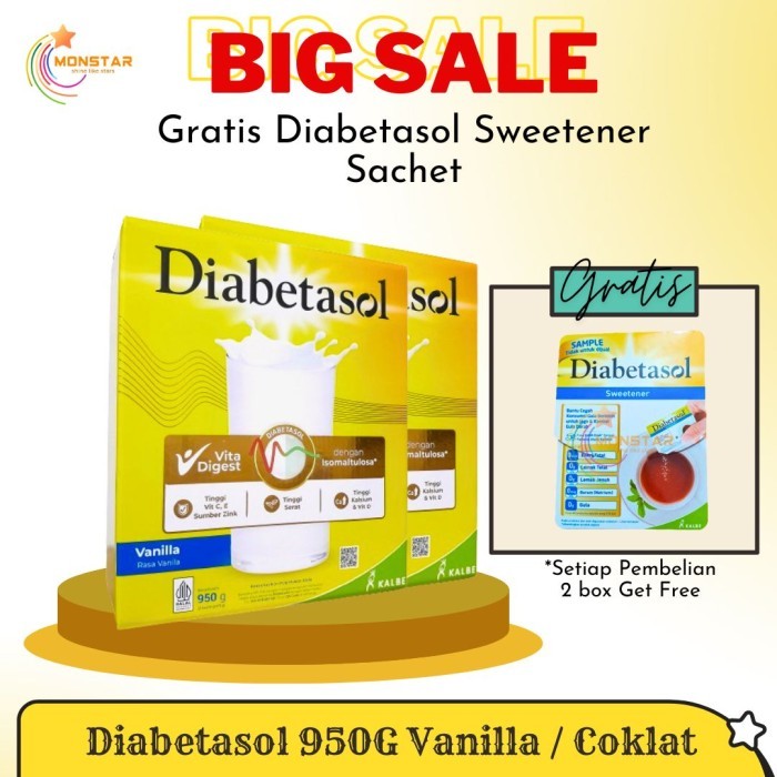 

✨NEW✨ -Susu Diabetasol 1000 gr 1kg /600gr Cappucino Vanila coklat - Coklat 950 gr