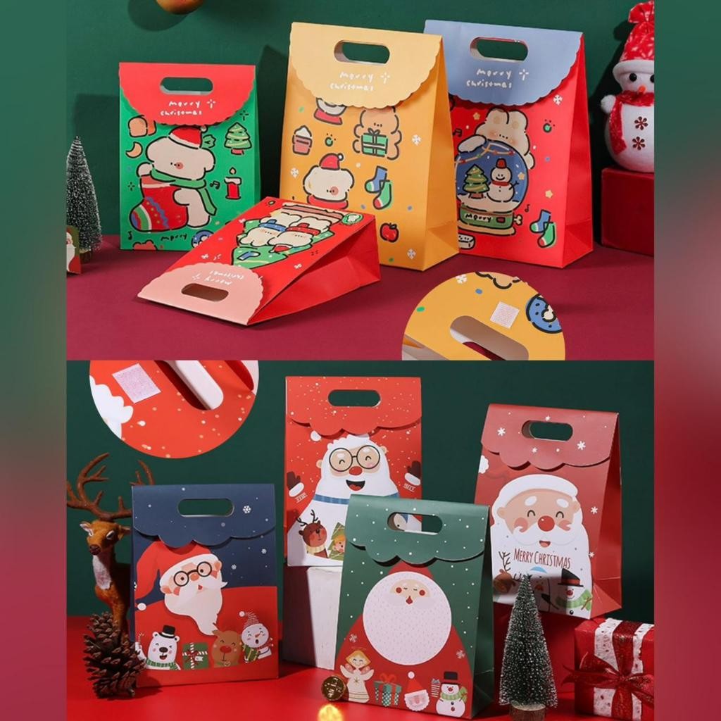 

Paper Bag Natal Ada Tutup / Paperbag Christmas / Goodie Bag Natal / Tas Kado Natal