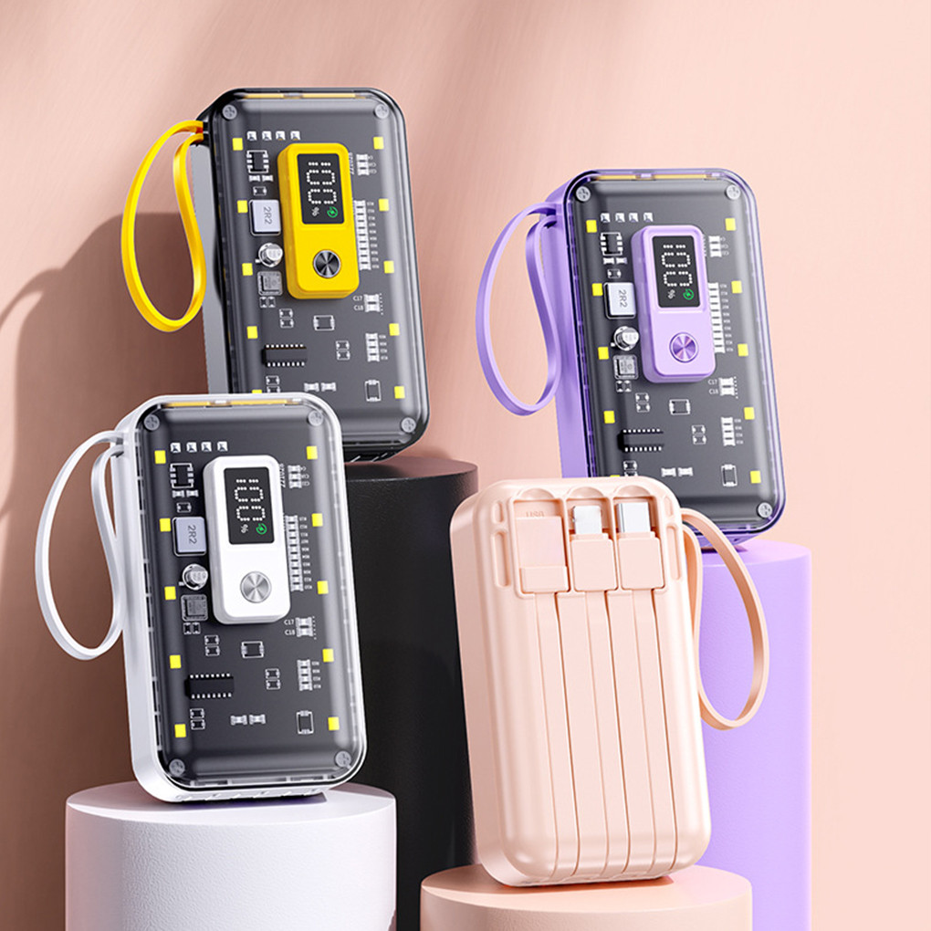 Transparent DIY Kit Power Bank Cases Battery Storage Box For Large Capacity 10000mAh Power Bank Case