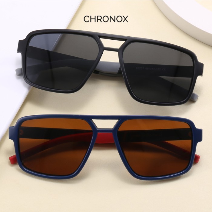 promo ✨ -Kacamata Anti Silau TR90 Pria - Chronox Polarized Glasses 20237 - Navy Grey1