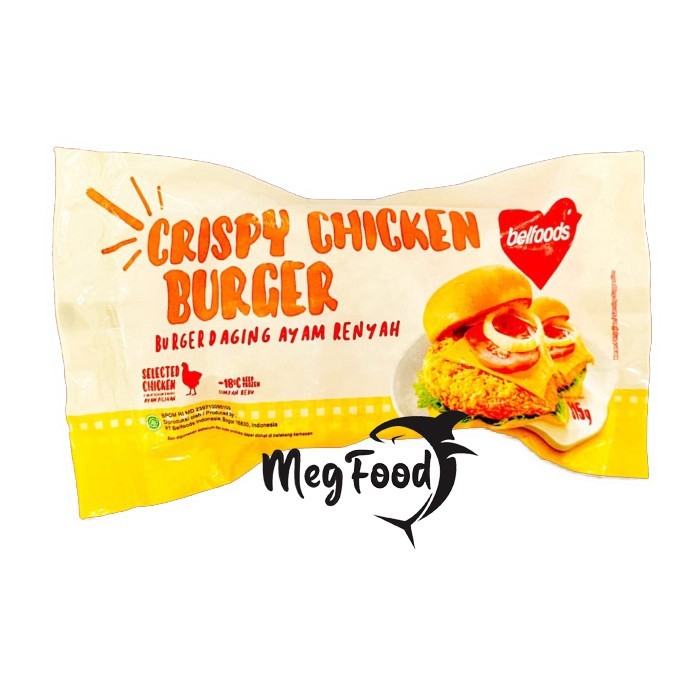 

Crispy Chicken Burger Belfoods 315 Gram| Patties Daging Ayam