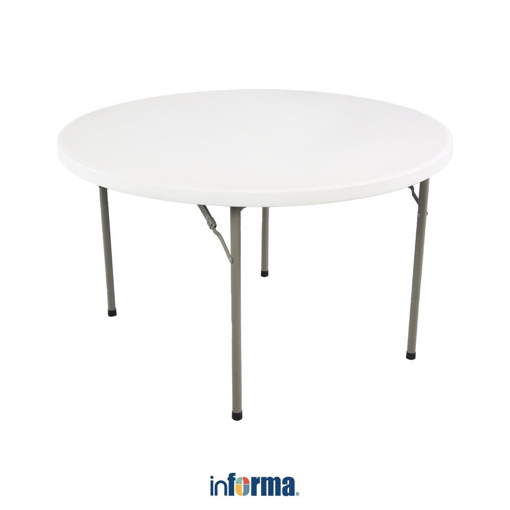 Informa 120 cm Locca Meja Taman Lipat - Putih Foldable Garden Desk Picnic Table Meja Halaman Serbagu