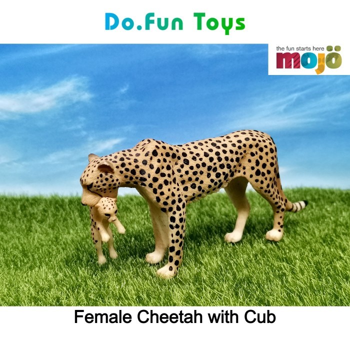 ✔Q.LnS✔ - SALE Male Cheetah Animal Figure / Miniatur Binatang Citah Jantan by MOJO - Female Cheetah