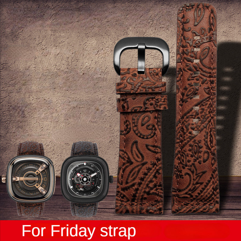 Vintage Genuine Leather Wat Strap for Seven Fridaies Wat Band SF-M2 02 SF-M3/01 Soft Comfortable Wat