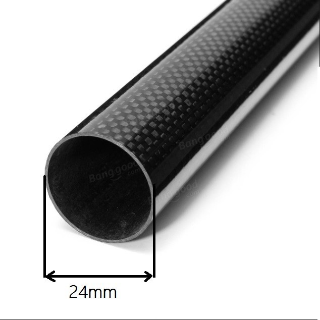 OC88 50cm carbon tube Pipa karbon tube OD 24mm ID 22mm tebal 1mm 3K GLosy