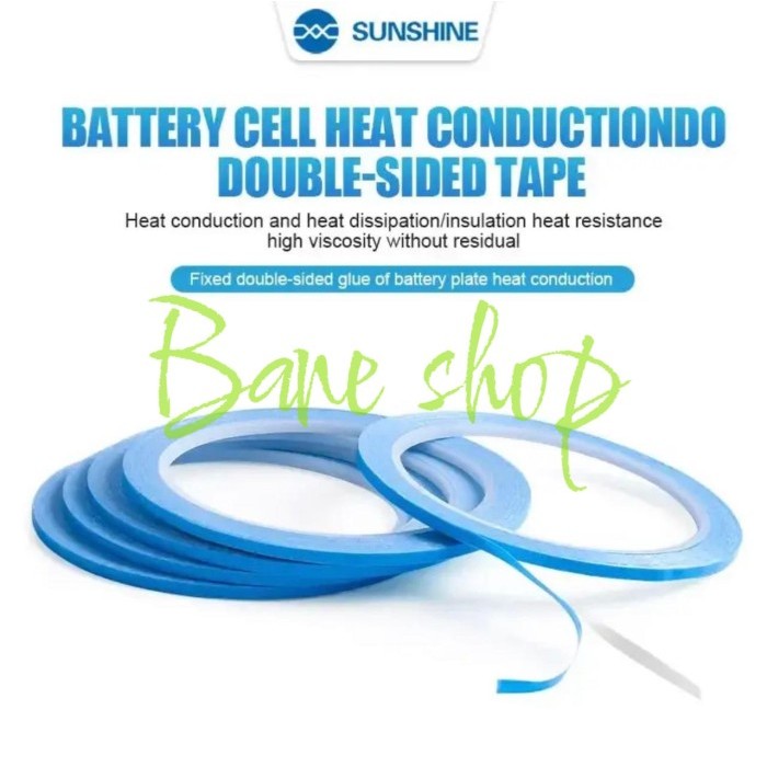 

DOUBLE TAPE BLUE SUNSHINE STICKER FOR BATERAI THERMAL - BATTERY CELL HEAT CONDUCTIONDO DOUBLE-SIDED TAPE - 0.3CM - bane shop
